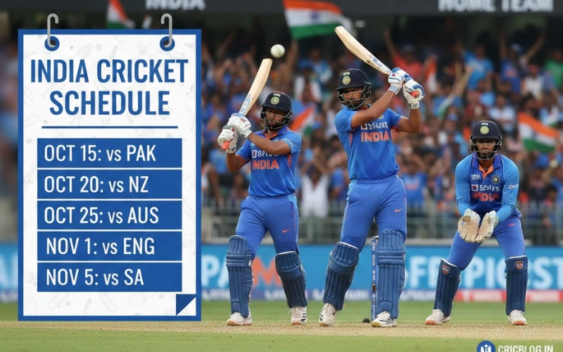 india cricket schedule​ at Criclines featured image